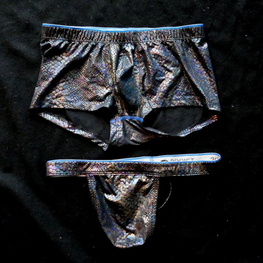 2xist snake iridescent matching boxer brief & thong size M & L